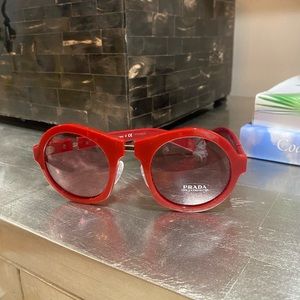 NBW Prada Red Round Sunglasses